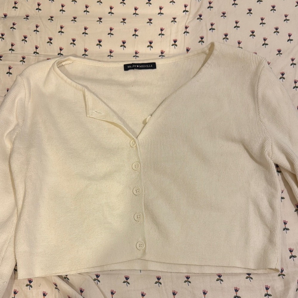 Brandy Melville Cream Button-Up Women's Top